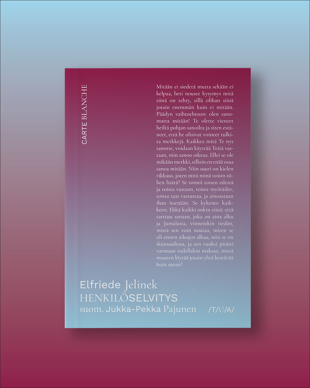 Elfriede Jelinek Henkilöselvitys | ENNAKKOTILAUS